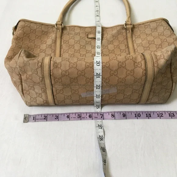 GUCCI Vintage Joy Embossed GG Leather Tote Tan - Picture 14 of 16